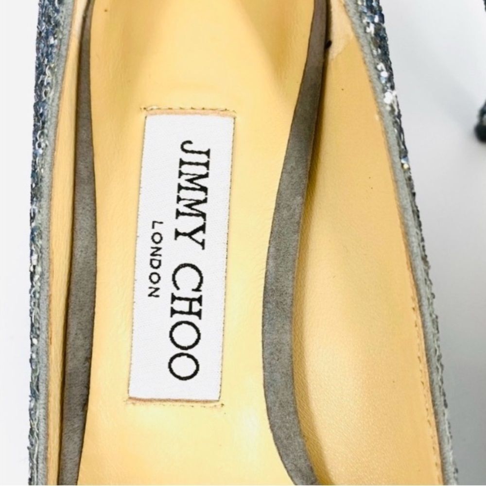Jimmy Choo Authentic Romy 60 Gradient Ombré Silver and Blue Heels Size 38 - Picture 15 of 17